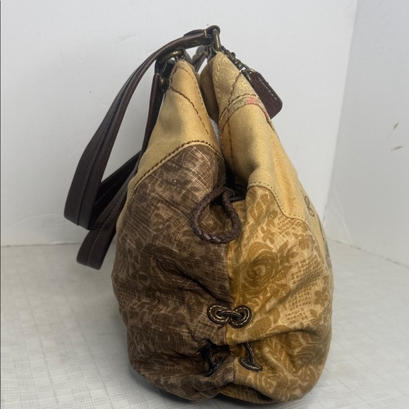 Vintage Fossil floral Patchwork Brown and Tan Women's Bag - Picture 4 of 10